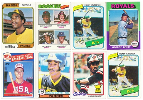 1970s-90s Topps and Assorted Brands Baseball Hall of Famers and Stars Rookie Cards Collection (79) – Including Puckett, Bonds, Griffey and Rice